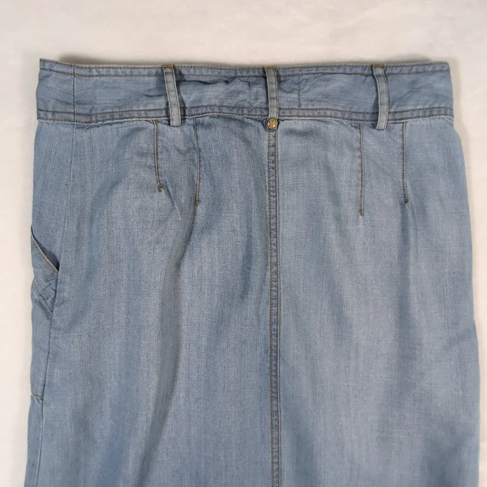 Holding Horses Denim Maxi Skirt Women 4 Slit Boho Western Grunge Y2K Jean A-Line - Picture 8 of 8